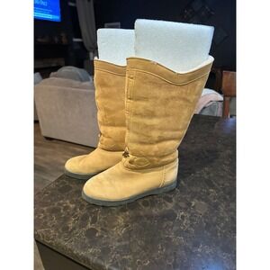 Sorel Vintage Tan Suede Leather Wool Lined Winter Boots Made in Canada Womens 7